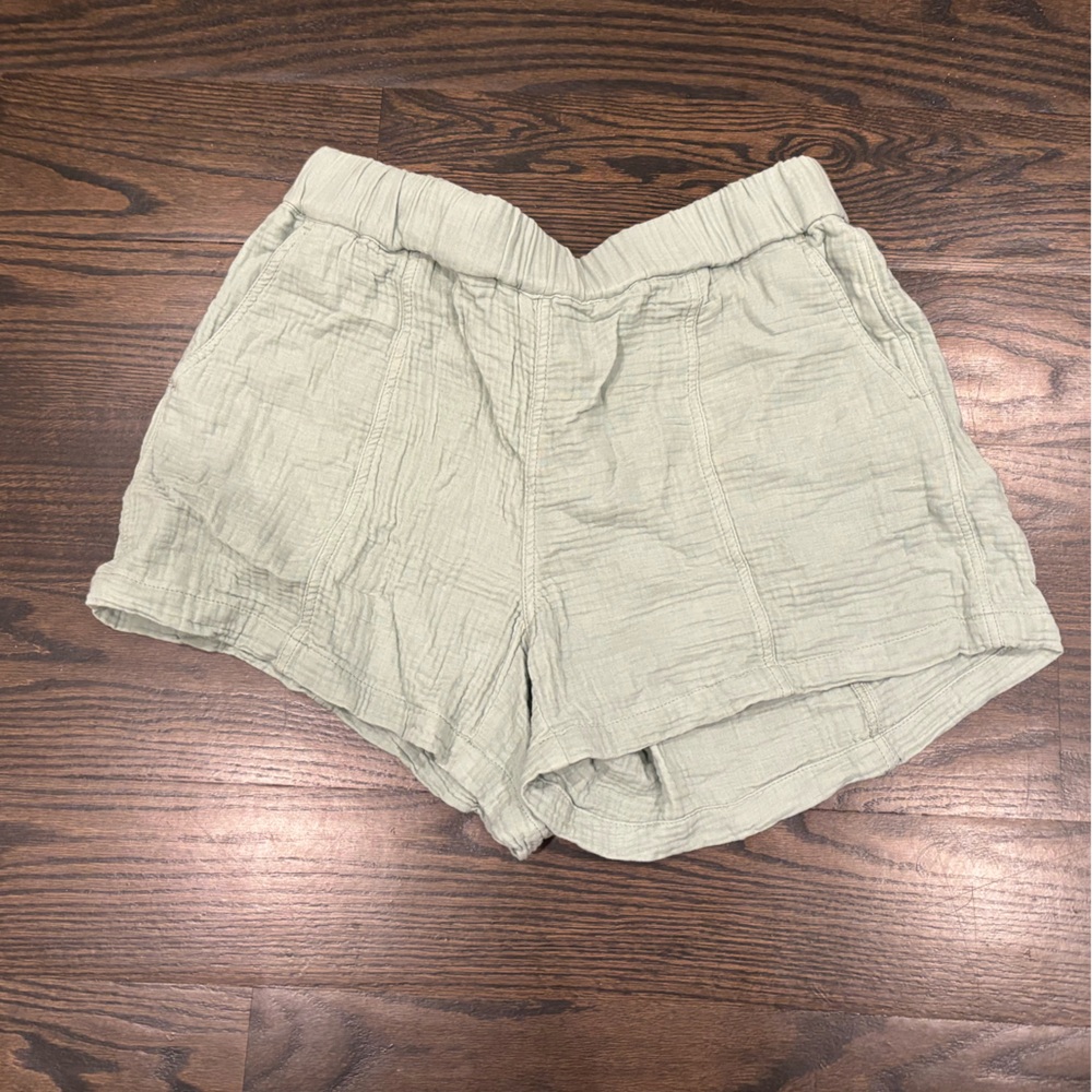 Madewell Sage Green Textured Shorts
